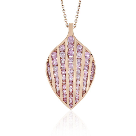 Pinkfarbener Saphir-Goldhalskette (KM by Juwelo)