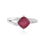 Bague en argent et Rubis de Madagascar