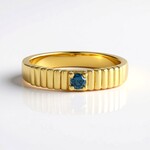 Anello in argento con Diamante Blu I2