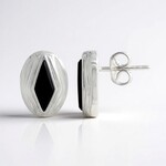 Orecchini in argento con Spinello Nero (MONOSONO COLLECTION)