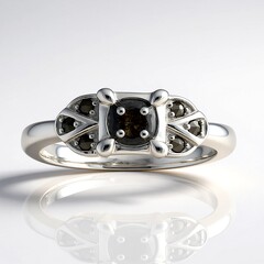 Anello in argento con Diamante Rose de France SI1 di Argyle (Annette classic)