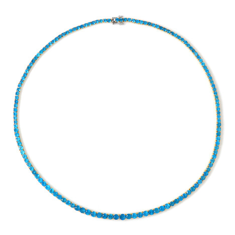 Neon Blue Apatite Silver Necklace (Gems en Vogue)
