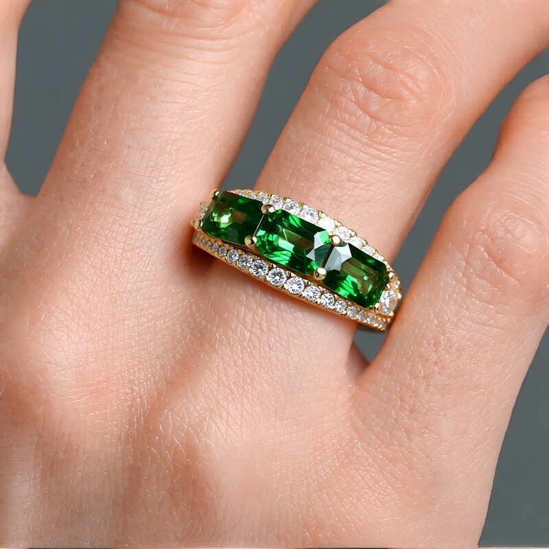 Petrolfarbener Saphir-Goldring (CIRARI)