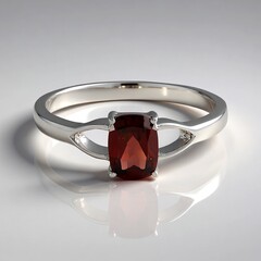 Anello in argento con Granato Mozambico