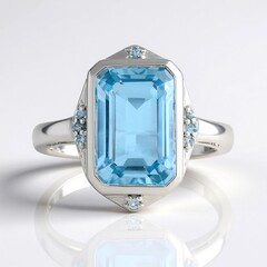 Anello in argento con Topazio Blu Cielo