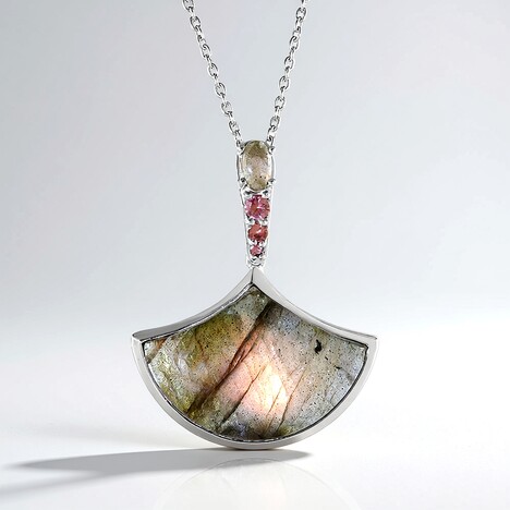 Collier en argent et Labradorite cuivrée de Maniry (KM by Juwelo)