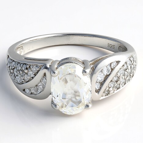 Anello in argento con Kunzite Canarino