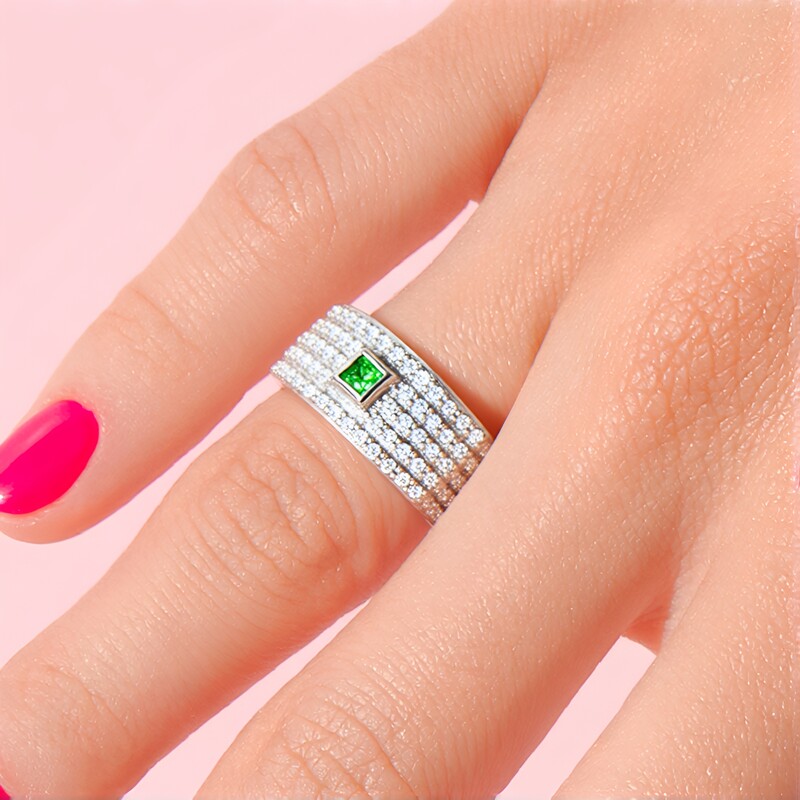 Tsavorite Silver Ring