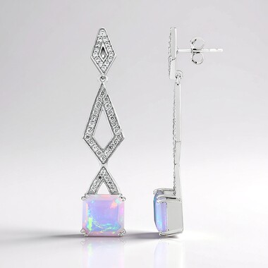 Pendientes en plata con Ópalo Welo AAA (de Melo Essence)