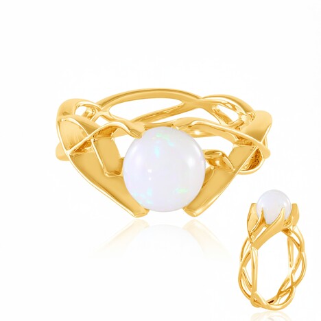 Anillo en plata con Ópalo Welo AAA (de Melo Essence)