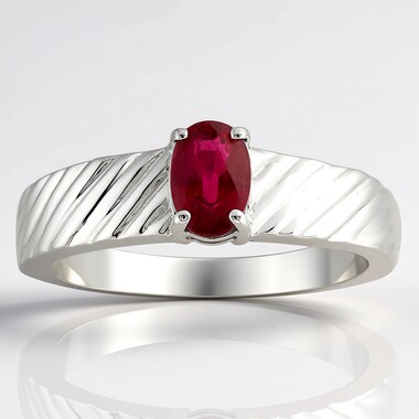 Zilveren ring met een AAA Braziliaanse Rubelliet