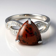 Anello in argento con Ossidiana Mogano