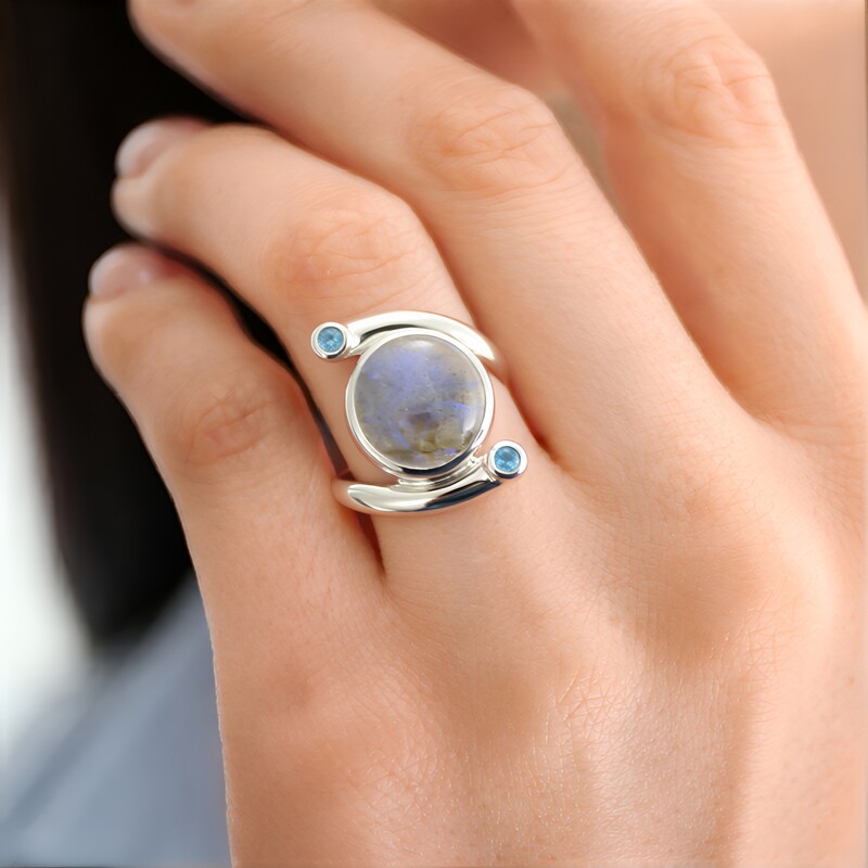 Blue Maniry Labradorite Silver Ring (KM by Juwelo)
