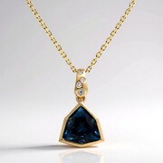 Londonblauer Topas-Goldhalskette (CIRARI)