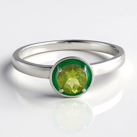 Anello in argento con Peridoto