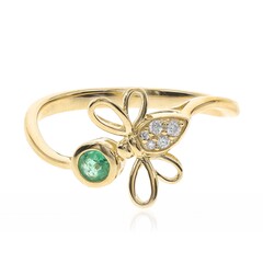 Gouden ring met een AAA Zambia smaragd