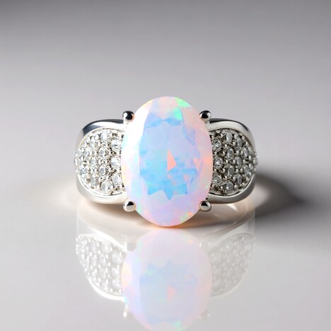 Anello in argento con Opale di Welo