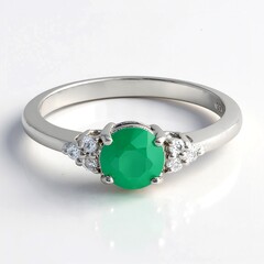 Anello in argento con Calcedonio Verde