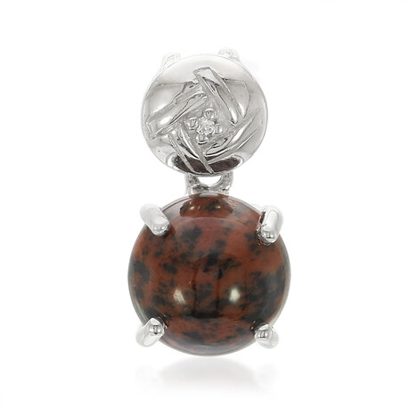 Mahagoni-Obsidian-Silberanhänger