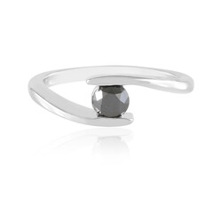 Bague en argent et Diamant noir