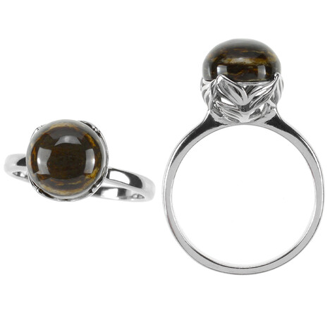 Anello in argento con Legno Fossile (dagen)