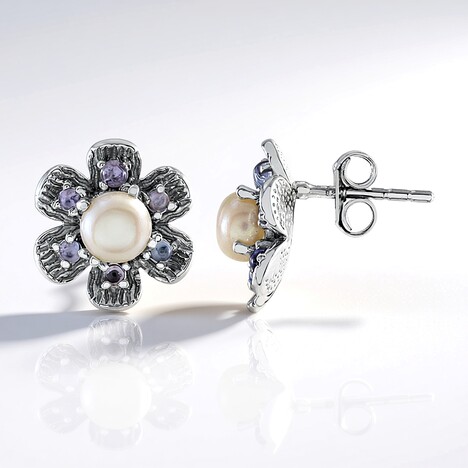 Orecchini in argento con Perla d'Acqua Dolce Bianca