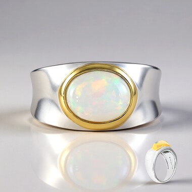 Bague en argent et Opale Welo