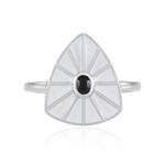 Zilveren ring met een zwarte spinel (MONOSONO COLLECTION)