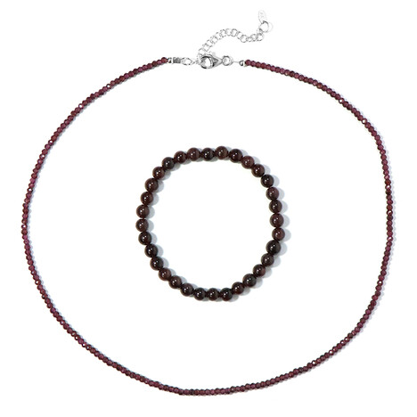 Indischer Granat-Silberset