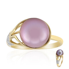 Bague en or et Perle Ming de couleur pourpre (TPC)