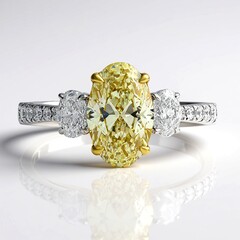 Anello in oro con Diamante Giallo SI2