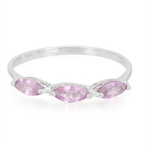 Nicht erhitzter Purpurfarbener Ceylon-Saphir-Silberring