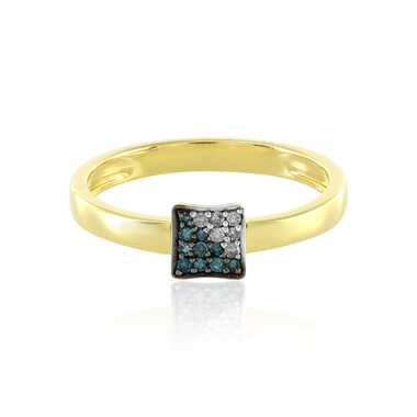 Anello in argento con Diamante Blu I4