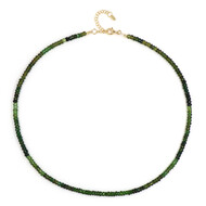 Grüner Turmalin-Silberhalskette