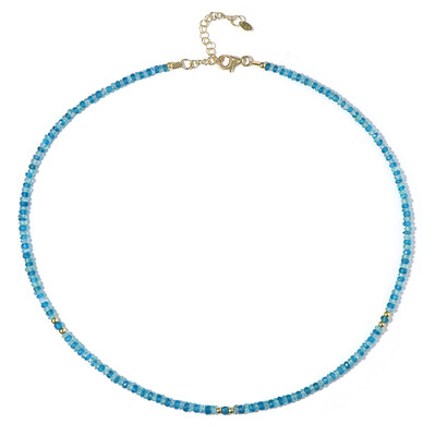 Collier en argent et Apatite bleu néon