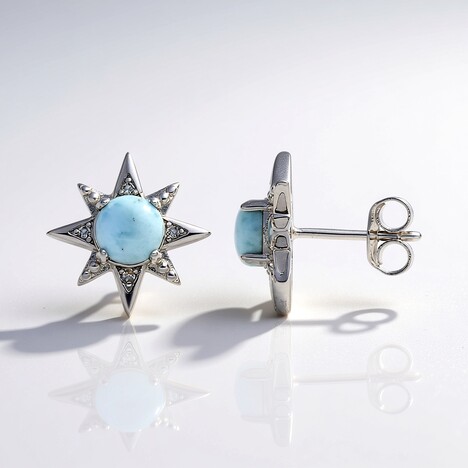 Orecchini in argento con Larimar