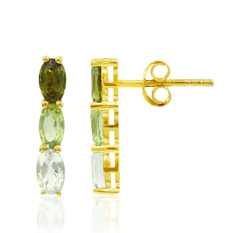 Pendientes en plata con Turmalina verde