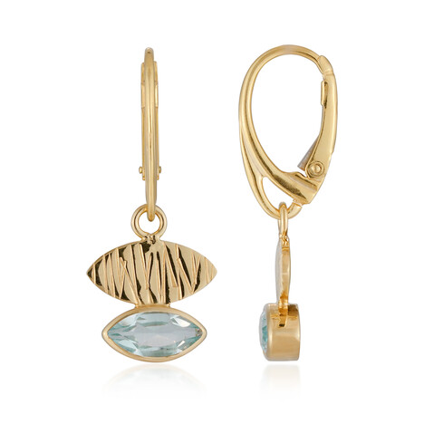 Sky Blue Topaz Silver Earrings (MONOSONO COLLECTION)