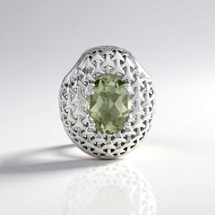 Ciondolo in argento con Ametista Verde (MONOSONO COLLECTION)