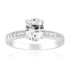 Anillo en plata con Topacio blanco