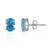 Pendientes en plata con Topacio azul suizo