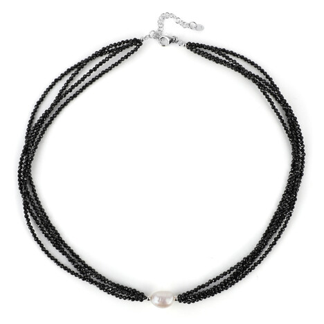 Zilveren halsketting met een Akoya parel