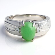 Anillo en plata con Crisoprasa imperial