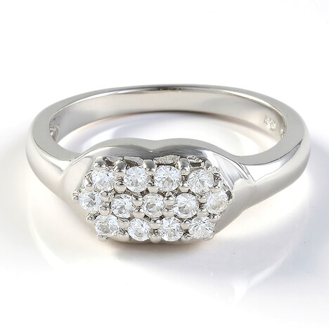 Anello in argento con Zaffiro Bianco