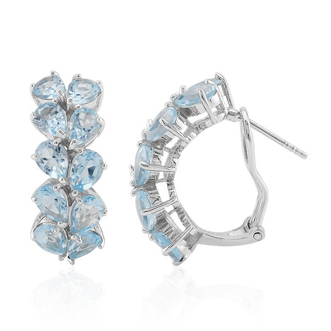 Himmelblauer Topas-Silberohrringe
