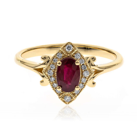 Gouden ring met een AAA Mozambique robijn (CIRARI)