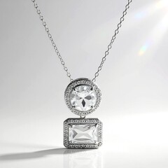 Collana in argento con Topazio Bianco