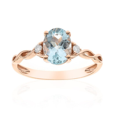 Gouden ring met een AAA Braziliaanse Aquamarijn (CIRARI)