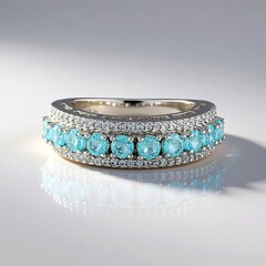 Anello in argento con Apatite Blu