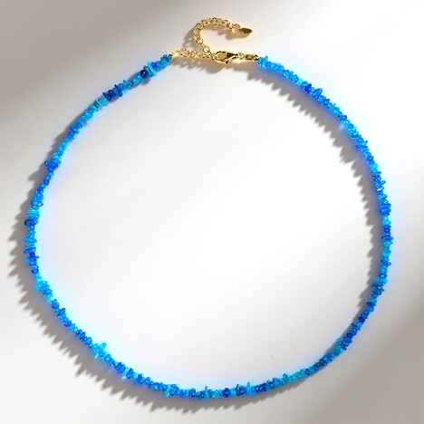 Collana in argento con Opale Blu dell'Etiopia